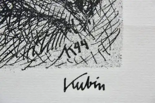 Alfred Kubin (1877-1959) Original Lithographie "Mit Fünfen" Zirkusreiterin, 1944