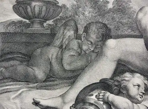 Giovanni Girolamo Frezza (1659-1741), Radierung "Venus couchée", Aphrodite, 1728