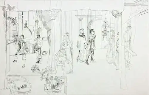 Otto Rohse (1925-2016), signierter Kupferstich, "Marionetten II", 1969
