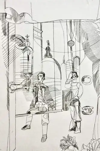 Otto Rohse (1925-2016), signierter Kupferstich, "Marionetten II", 1969