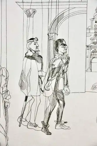 Otto Rohse (1925-2016), signierter Kupferstich, "Marionetten II", 1969