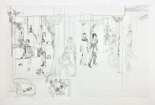 Otto Rohse (1925-2016), signierter Kupferstich, "Marionetten II", 1969