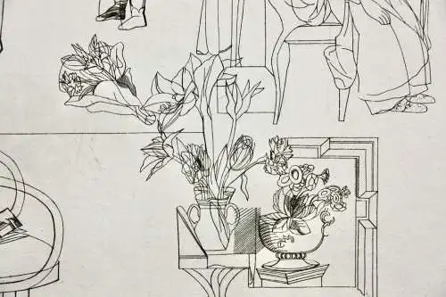 Otto Rohse (1925-2016), signierter Kupferstich, "Marionetten II", 1969
