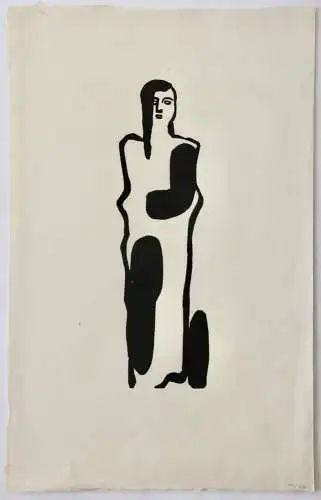 Gustav Heinrich Wolff (1886-1934) Holzschnitt, Nachlass-Stempel, weibliche Figur