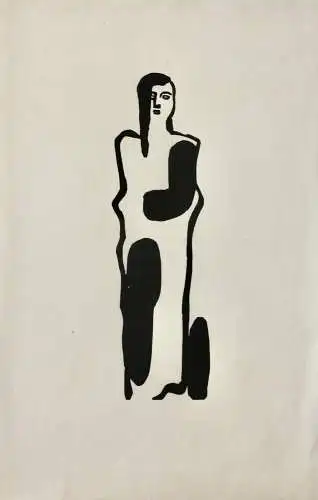 Gustav Heinrich Wolff (1886-1934) Holzschnitt, Nachlass-Stempel, weibliche Figur
