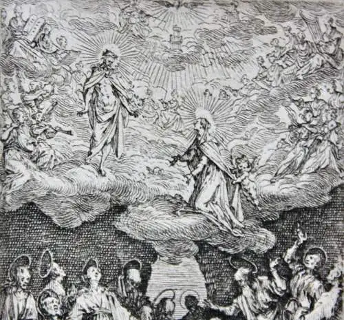 Jacques Callot (1592-1635) Radierung Assumptio Beatae Mariae Himmelfahrt Mariens