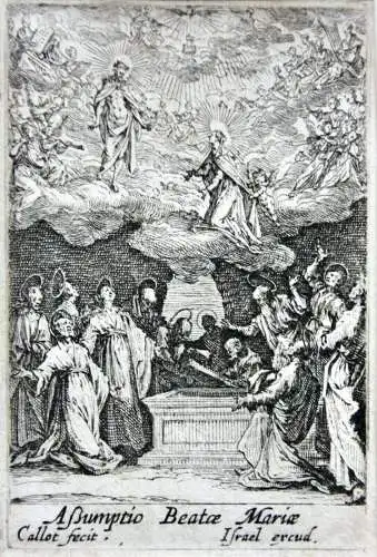 Jacques Callot (1592-1635) Radierung Assumptio Beatae Mariae Himmelfahrt Mariens