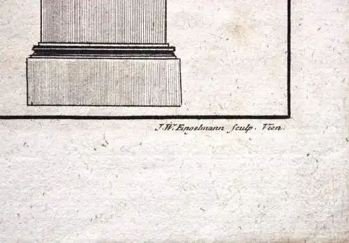 Säule, klassizistischer Kupferstich, aus "Der practische Baubeamte", Wien, 1800
