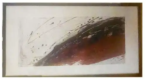 Kunstbild von Gudrun Reubel - 2003 - Radierung Aquatinta - mit Rahmen 97x45