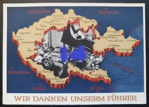 [Propagandapostkarte] Reichsparteitag der NSDAP Nürnberg 1935 mit Stempel Schmölln 1939. 