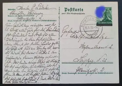 [Propagandapostkarte] Reichsparteitag der NSDAP Nürnberg 1935 mit Stempel Schmölln 1939. 