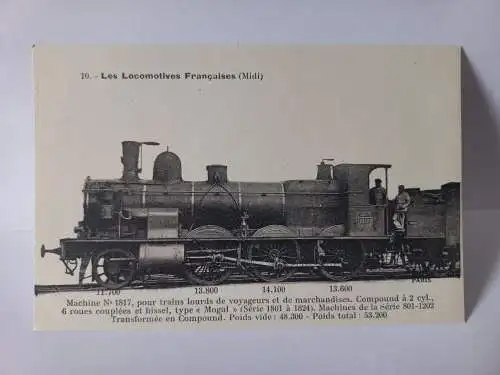 Postcard Les  Locomotives Francaises /Midi/ Machine N° 1817