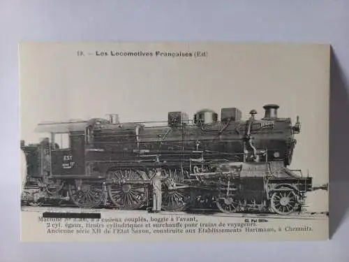 Postcard 19 Les Locomotives Francaises /Est/ Machine  N°3.306 Harmann, Chemnitz