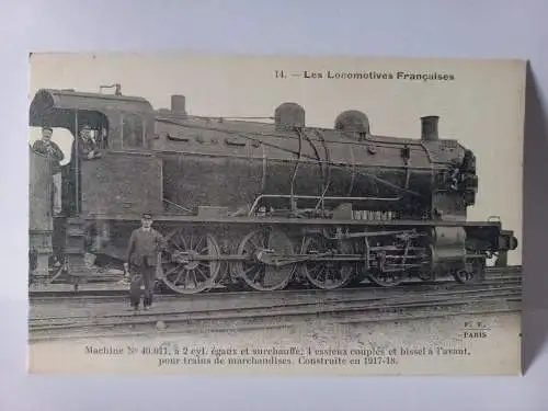 Postcard 14. Les Locomotives Francaises Machine N° 40.011