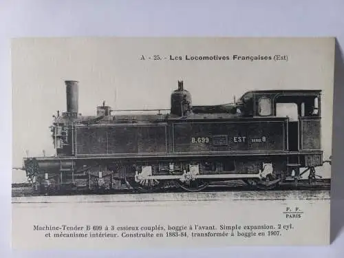 Postcard A-25. Les Locomotives Francaises (Est) Machine Tender  B699