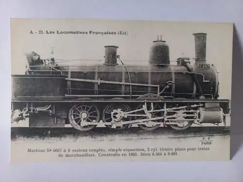 Postcard A-23. Les Locomotives Francaises (Est) Machine N° 0667