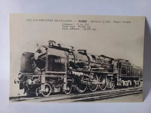 Postcard Les Locomotives Francaises (Nord)  Machine 3.1236 Super Pacific