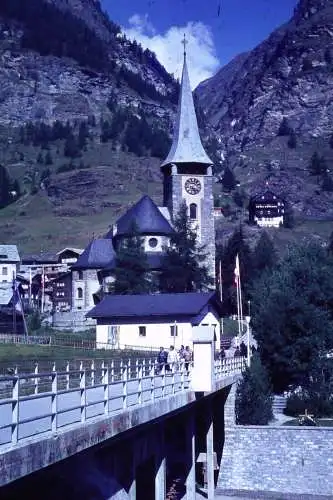 Vintage Dia Film Slide 35mm Zermatt Pfarrkirche St. Mauritius '60 B4/L29