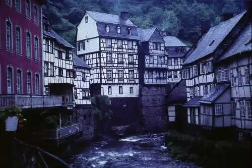 Vintage Dia Film Slide 35mm Eifel, Monschau Deutschland 1961  B4/L40