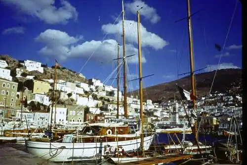 Vintage Dia Film Slide 35mm Hafen Hydra  Griechenland 1961  B4/L50