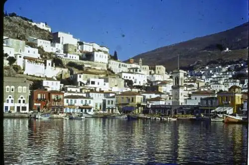 Vintage Dia Film Slide 35mm Blick Hydra  Griechenland 1961  B4/L51