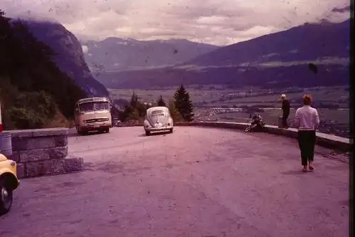 Vintage Dia Film Slide 35mm Mercedes Benz Bus & Beetle Treffen   c1965  B4/L56