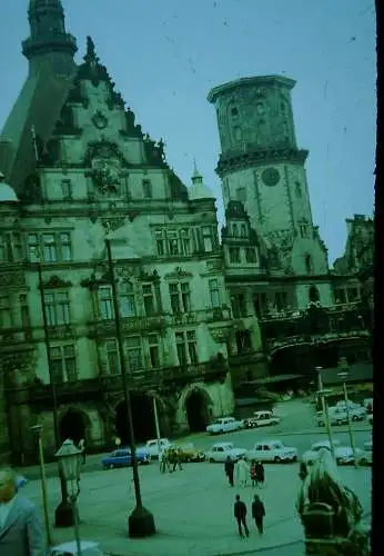 Orig 35mm DIA Slide Schlossplatz in Dresden  '70s B12/26