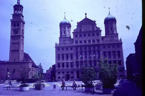 Vintage Dia Film Slide 35mm Augsburg Innenstadt Deutschland c1966 B4/L91