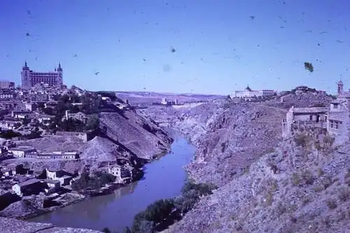 Vintage Dia Film Slide 35mm View to Toledo Spain c1965 B5/L1