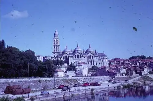 Vintage Dia Film Slide 35mm Périgueux Cathedral&Street Scene France  '60s B5/L12