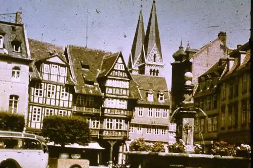 Vintage Dia Film Slide 35mm Halberstadt Innenstadt Deutschland c1965 B5/L23