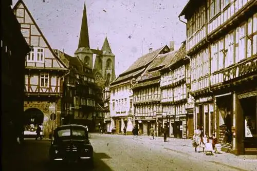 Vintage Dia Film Slide 35mm Halberstadt Innenstadt Deutschland c1965 B5/L24