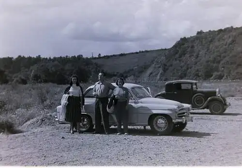 Vintage Negativ Foto Skoda  & Fiat 508 Oldtimer '60s B12/105