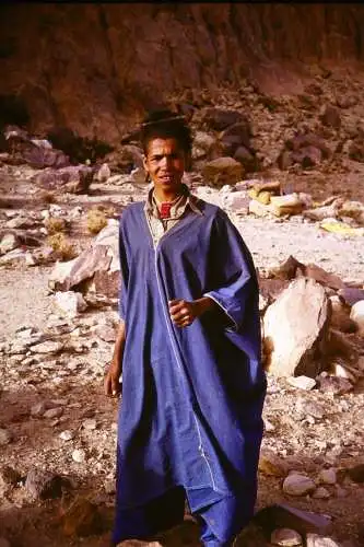 Vintage Dia Slide 35mm Algeria young muslim boy  in Hoggar Mountains  70s