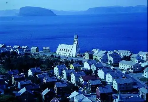 Vintage Dia Film Slide 35mm  Hammerfest Church, Norway '70s  B9/L2