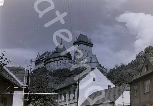 Vintage Negativ Foto Karlštejn Castle Czech Republic 1950s  B10/5