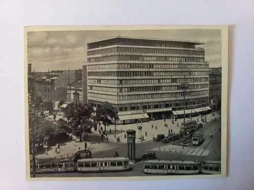 Vintage Foto Berlin Columbushaus am Potsdamer Platz mit Strassenbahnen