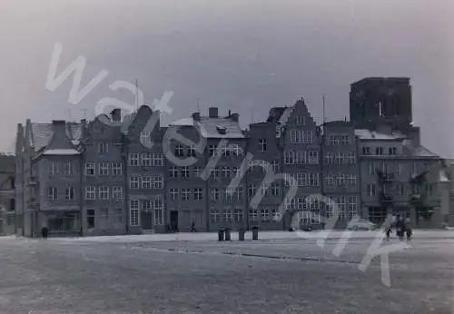 Vintage Negativ Foto BW Gdansk Street Scene Poland 1950s  B10/16