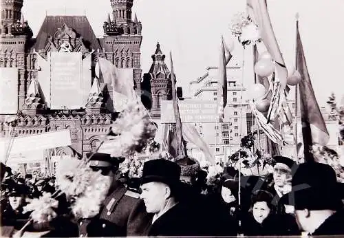 Vintage Negativ Foto BW Moscow Street Scene Russland 1950s  B10/17