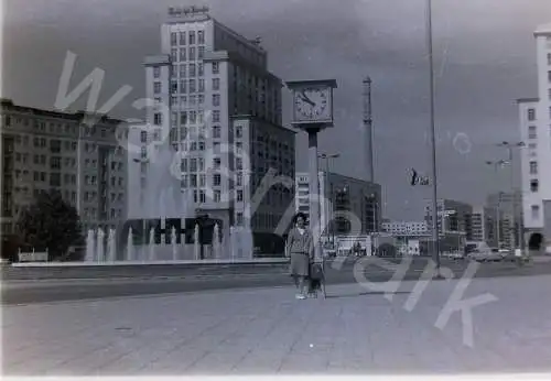 Vintage BW Negativ Foto Strausberger Platz Berlin 1950s  B10/21