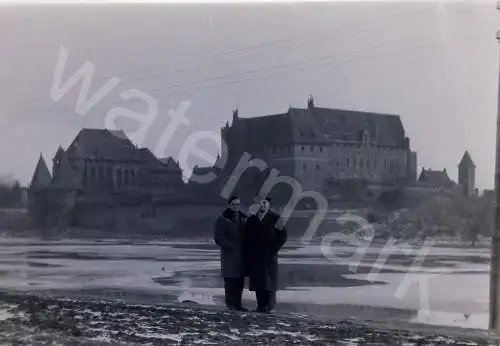 Vintage Negativ Foto BW Malbork (Marienburg) Castle Poland 1950s  B10/35