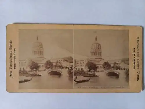 Stereoscopic View New Educational Series 38 Illinois Building, Lagoon&Gondola