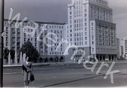 Vintage BW Negativ Foto Karl-Marx-Allee Berlin DDR 60s  B10/57