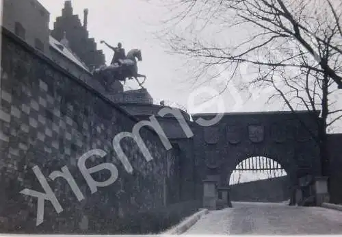 Vintage Negativ Foto BW  Krakau Kościuszko-Denkmal Wawel Poland 1950s  B10/58