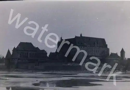 Vintage Negativ Foto BW Malbork (Marienburg) Castle Poland 1950s  B10/62