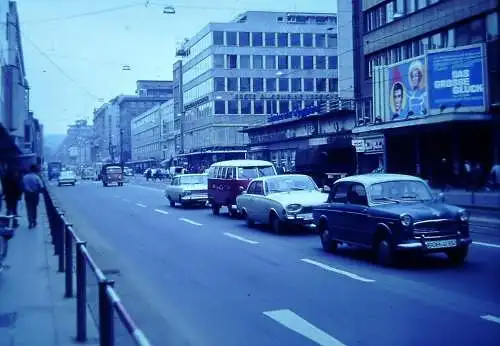 Orig 35mm DIA Slide Stuttgart Strassenszene  '70s B13/10