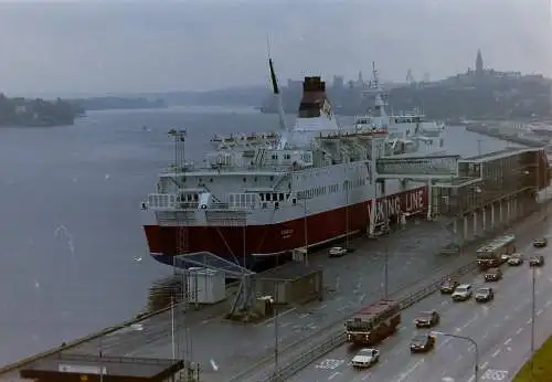 Orig 35mm Foto Negativ Viking Line Rosella im Hafen  '70s B13/109