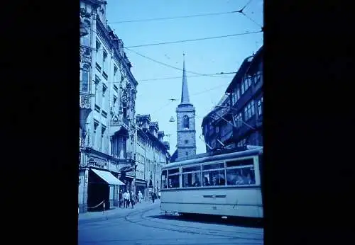 Original  MINI DIA DDR  Erfurt Innenstadt Strassenbahn 1965 B13/80