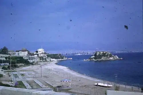 Vintage Dia Film Slide 35mm Piraeus Beach Greece  '70s B5/L45