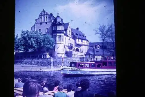 Vintage Dia Film Slide Saalburg und Schiff Thüringen  '60s B5/L49